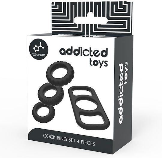 Addicted Toys 4 Cock Rings Set Black