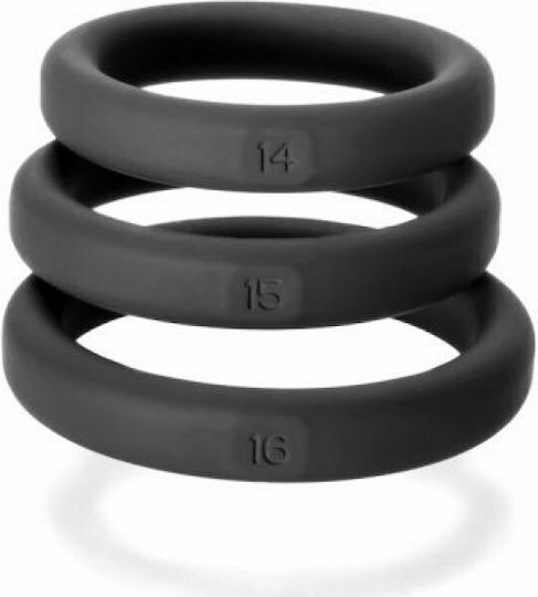 Perfect Fit Brand Xact-Fit Silicone Rings Комплект Пръстени Петел Силикон Черен 3бр