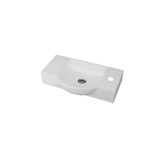 Drop Litos 55 Countertop with Sink & Mirror Matte Lacquer L53xW24xH60cm White