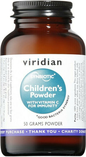 Viridian Synbiotic Children's Powder with Vitamin C Immune System Boost Supplement 50gr