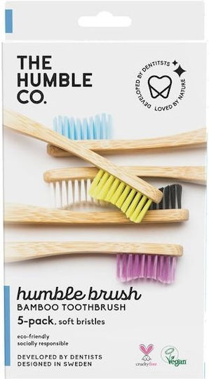 The Humble Co. Bamboo Toothbrush 5-Pack Четка за зъби Soft 5бр