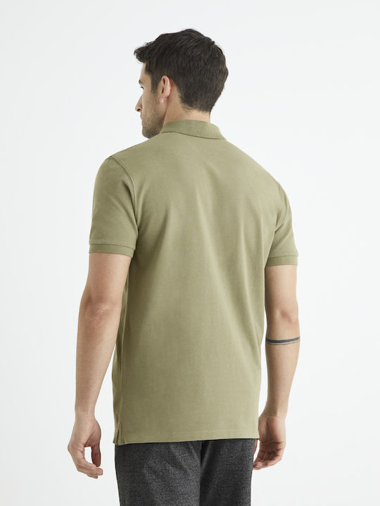 Celio Teone Ανδρικό T-shirt Polo Χακί