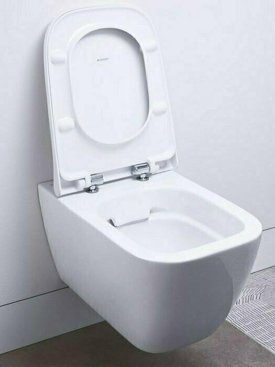Geberit Smyle Square Λεκάνη Κρεμαστή Rimless με Κάλυμμα Soft Close Λευκή