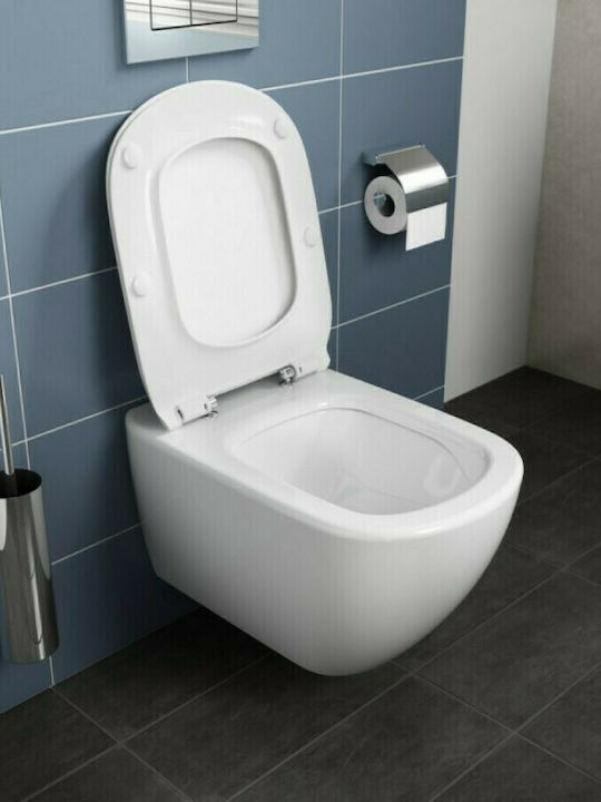 Ideal Standard Tesi II Aquablade Wall-Mounted Toilet that Includes Slim Cover White