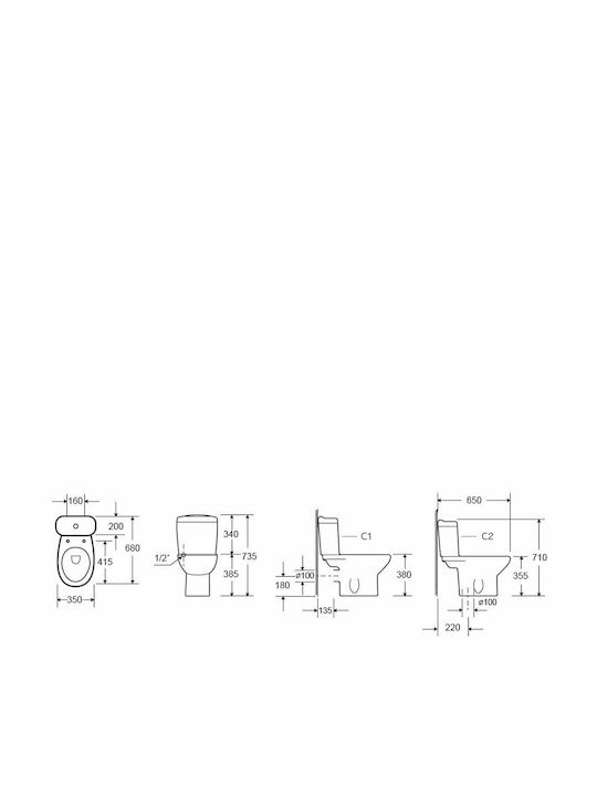 Karag Venice Floor-Standing Toilet Rimless with Flush with Cover Soft Close White