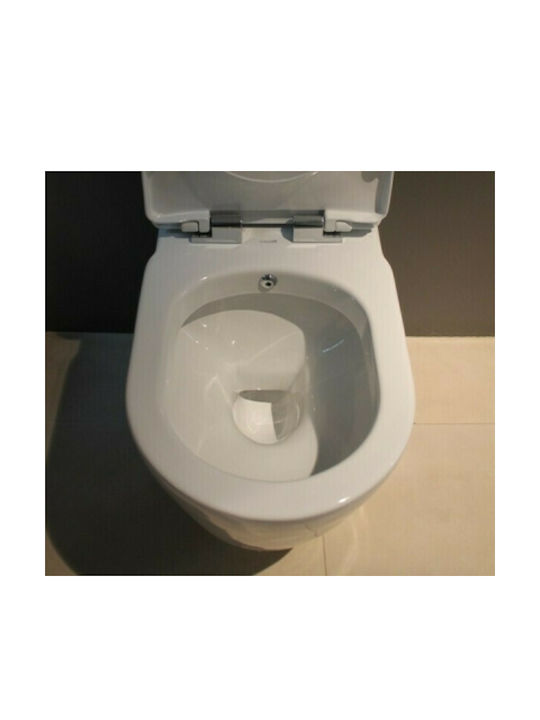 Creavit Razor Λεκάνη Κρεμαστή με Slim Κάλυμμα Soft Close και Μπιντέ Λευκή