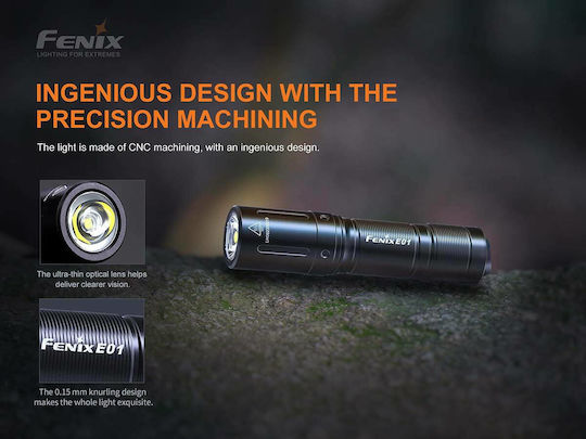 Fenix Lanternă LED IP68 cu Luminozitate Maximă 100lm Negru