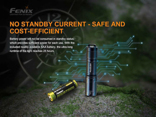 Fenix Lanternă LED IP68 cu Luminozitate Maximă 100lm Negru