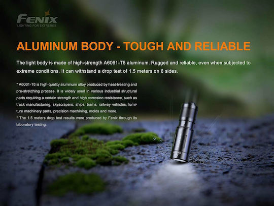 Fenix LED Impermeabil IP68 cu Luminozitate Maximă 200lm Negru