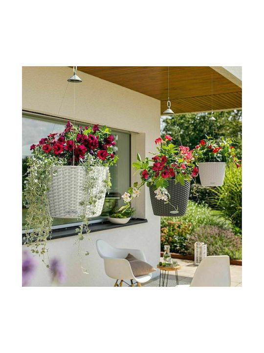 Lechuza Nido Cottage Ø Αυτοποτιζόμενη Γλάστρα Πλαστική Μαύρη 27x27x23εκ.