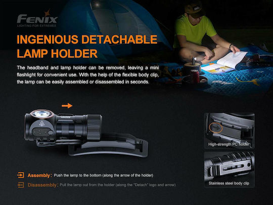 Fenix Επαναφορτιζόμενος Φακός Κεφαλής LED IP68 με Μέγιστη Φωτεινότητα 700lm HM50R V2