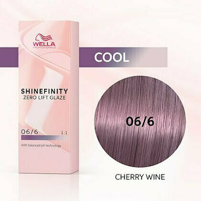 Wella Shinefinity Zero Lift Glaze Hair Dye 06/6 Cherry Wine 60ml