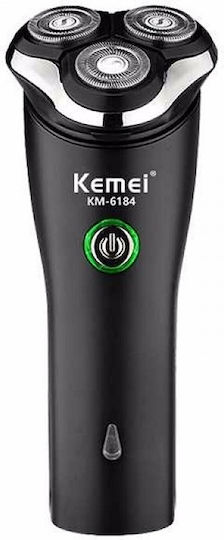 Kemei KM-6184 Περιστρεφόμενη Ξυριστική Μηχανή Προσώπου Επαναφορτιζόμενη
