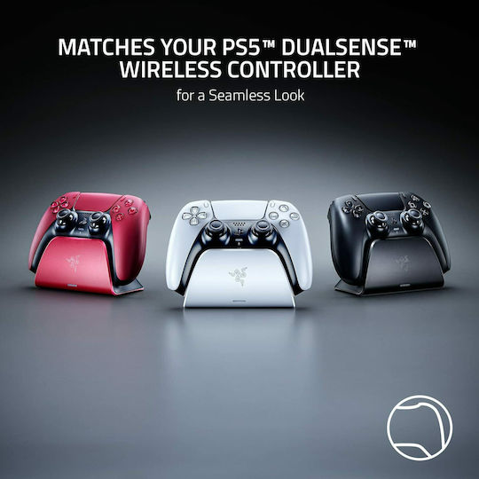 Razer Quick Charging Stand Βάση Φόρτισης για 1 χειριστήριο PS5 Λευκή RC21-01900100-R3M1