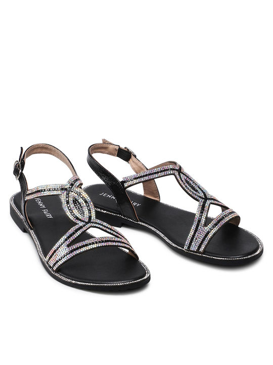 Flache Sandalen für Damen in Schwarz Farbe