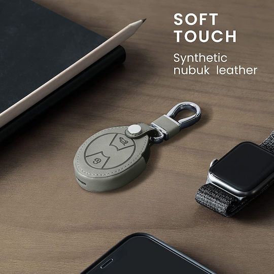 Silicone Car Key Cover Case Brushed Heart with 3 Buttons for Mini Cooper Gray
