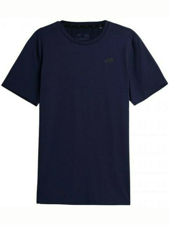 4F Ανδρικό T-shirt Navy Μπλε Μονόχρωμο