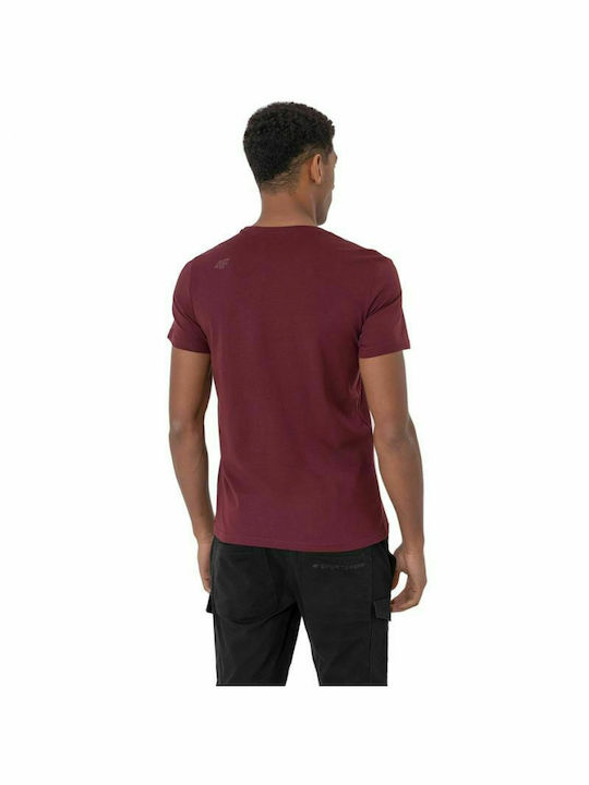 4F Men's Athletic T-shirt Short Sleeve Burgundy