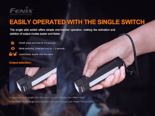 Fenix Arbeitslampe Batterie LED IP66 Doppelte Funktion mit einer Helligkeit von bis zu 400lm