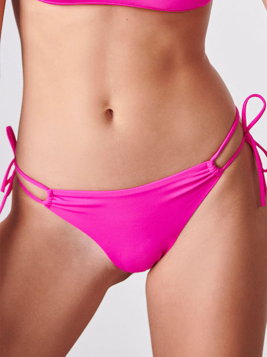 Bikini inferior cu dantelă Fuchsia