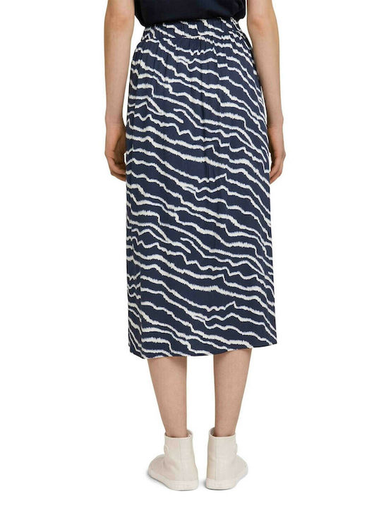 High-waisted Midi Skirt Navy Blue