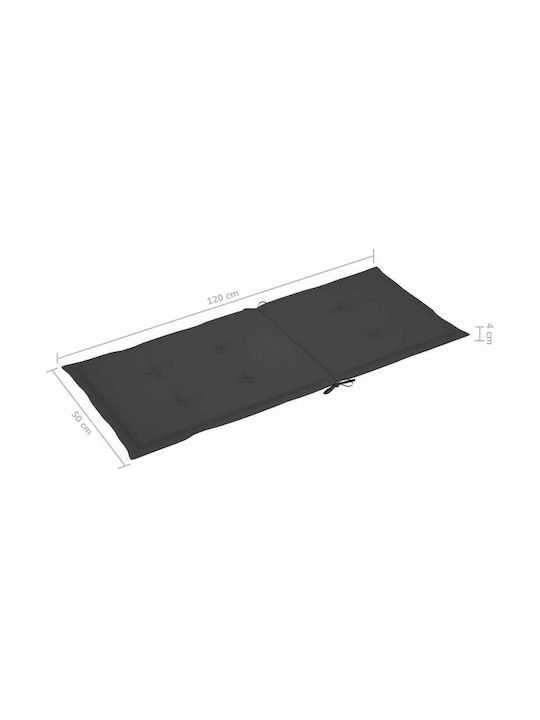vidaXL Waterproof Garden Chair Cushion with Backrest Gray 4 Pieces 120x50 cm