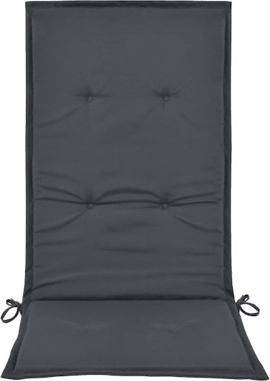 vidaXL Pernă Scaunului De Grădină Cu Spătar Gri Waterproof 4 Bucăți 120x50 cm