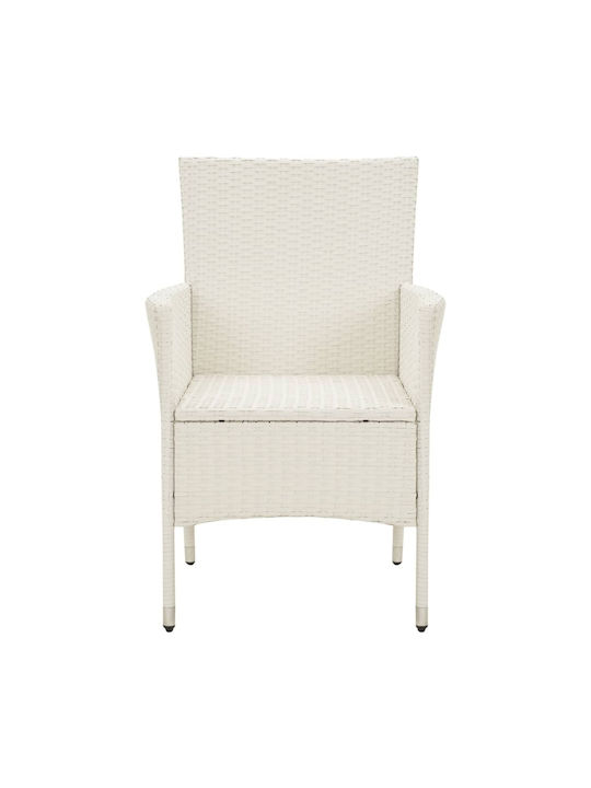Außenstuhl Rattan White mit Kissen 4Stück 61x60x88cm.