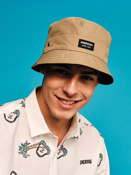 Emerson Fabric Men's Hat Bucket Style Beige