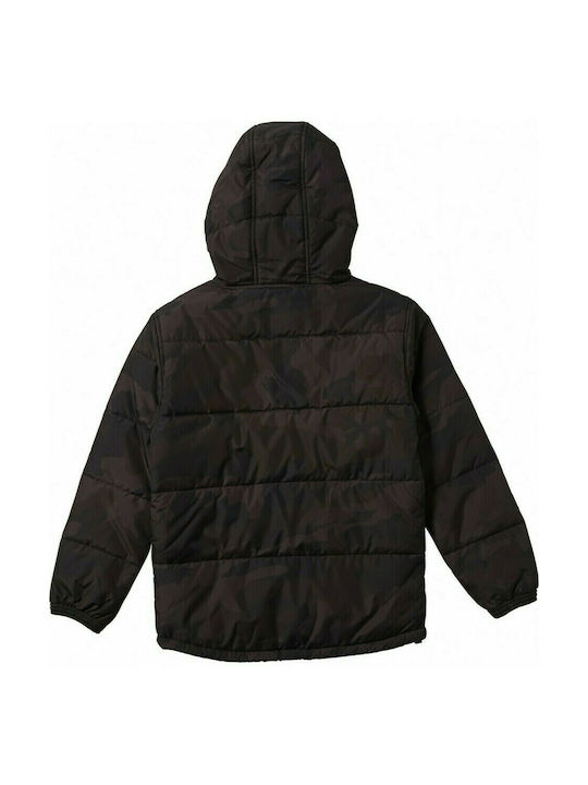 Fox Kids Quilted Jacket short Hooded Black Youth Wasco