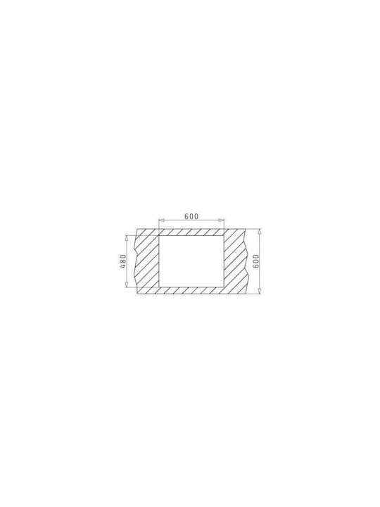 Pyramis Sparta 1B 1D 100125201 Drop-In Sink Inox Satin W62xD50cm Silver