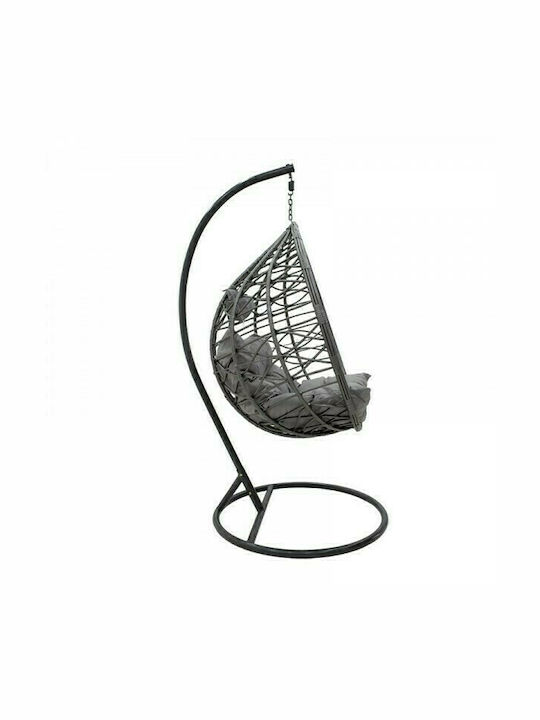 Κούνια Φωλιά με Βάση Hudson Rattan Γκρι Μ109xΠ100xΥ197cm