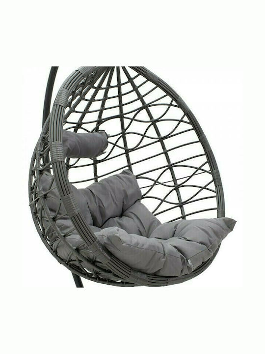Hudson Κούνια Φωλιά με Βάση και Μαξιλάρι Rattan Γκρι Μ109xΠ100xΥ197cm
