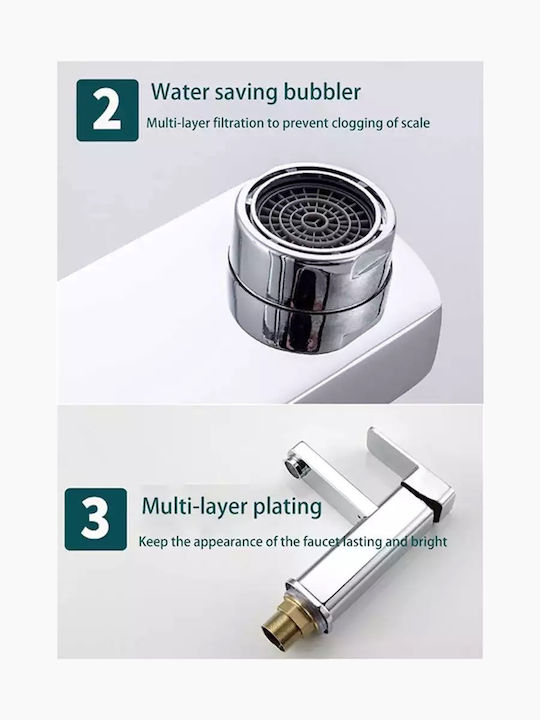 PO71 Mixing Sink Faucet Silver