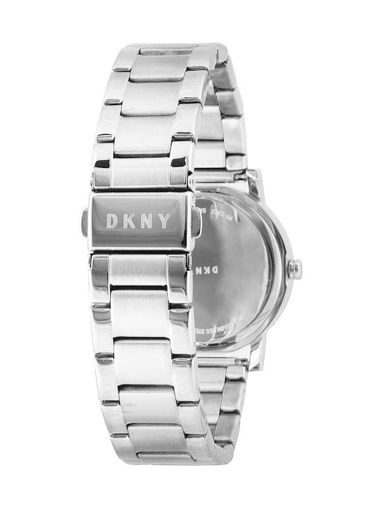 DKNY Soho Γυναικείο Ρολόι 34mm Μπαταρίας με Ασημί Μεταλλικό Μπρασελέ
