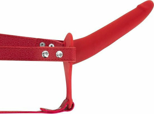 Fetish Tentation Fetisch Tentation Gurtzeug mit Dildo 15.5cm und Vibration in Rot Farbe