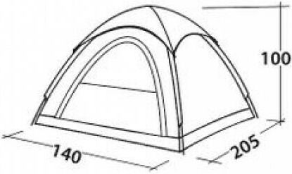 Easy Camp Dome Comet 200 Καλοκαιρινή Σκηνή Camping Igloo Χακί για 2 Άτομα 205x140x100εκ.