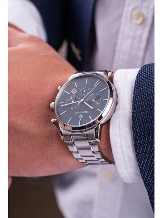 Gant Cleveland Men's Watch 43.5mm Battery with Silver Metal Bracelet