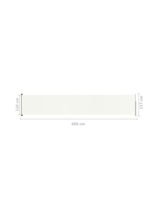 vidaXL Garden Sideway Sunshade Roller Cream 1.17x6cm