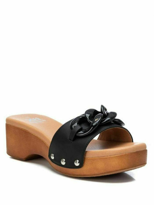 Chunky Heel Mules Black