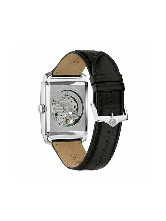 Bulova Sutton Automatic Watch with Leather Strap Black