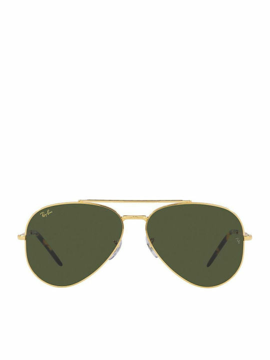 Ray Ban Aviator Unisex Γυαλιά Ηλίου με Χρυσό Μεταλλικό Σκελετό και Πράσινο Φακό RB3625 9196/31