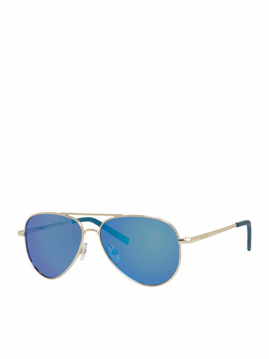 Polaroid Aviator Παιδικά Γυαλιά Ηλίου με Polarized Καθρέφτη Φακό Χρυσά