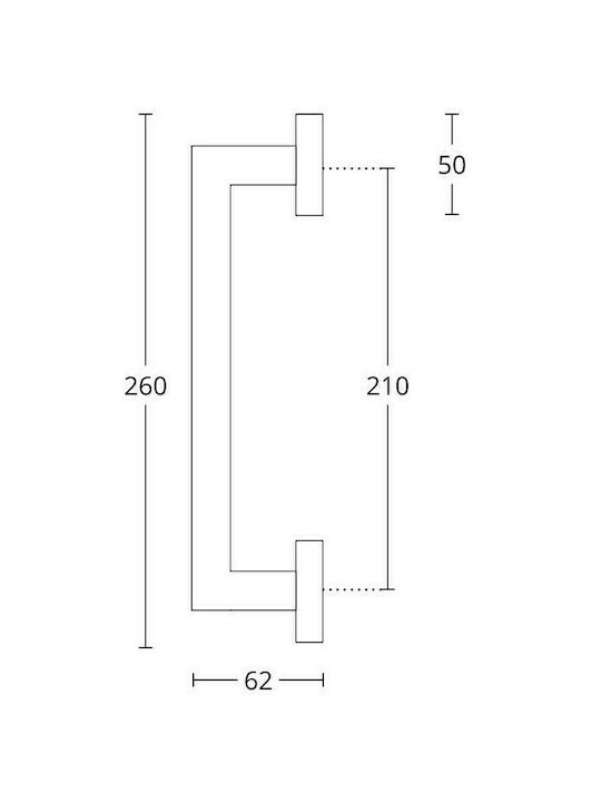 Convex Handle Front Door 865 865P-260S19S19 260mm Black