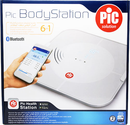 PiC Solution BodyStation Bluetooth Smart Ζυγαριά με Λιπομετρητή & Bluetooth Λευκή
