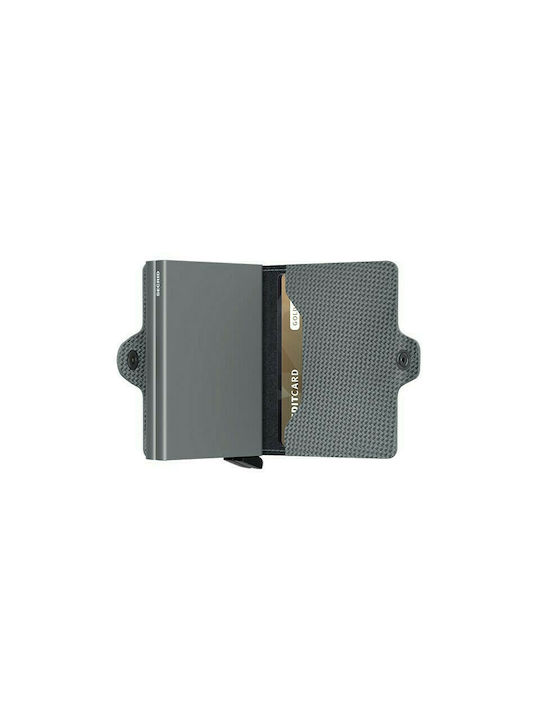 Secrid Twinwallet Δερμάτινο Ανδρικό Πορτοφόλι Καρτών με RFID και Μηχανισμό Slide Γκρι