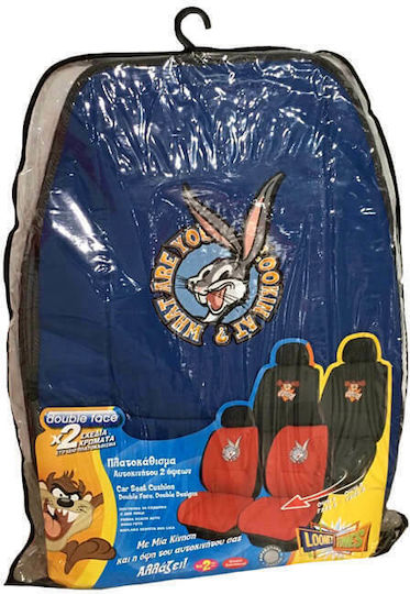 Carner Car Seat Back Set 2pcs Warner Bros Looney Tunes Blue / Gray