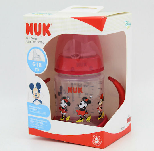Nuk First Choice Educational Sippy Cup Plastic with Handles Red Disney Minnie for 6m+m+ 150ml