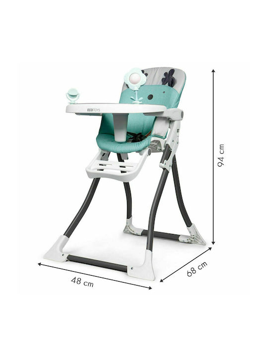 Ecotoys Ecotoys Baby Hochstuhl mit Höhenverstellbar und Klappbar Blau