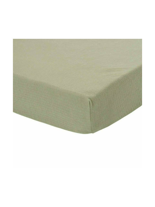 Little Dutch Pure Baby Sheet Crib Cotton Fitted Olive 70x140cm LD10530111